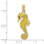14K 3-D Yellow Enameled Seahorse Charm - Image 3
