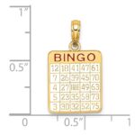 14K Enameled Bingo Card Charm - Image 3