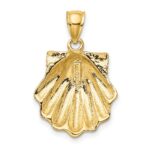 14K Blue Enamel Scallop Shell Charm - Image 4