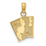 14K Enameled Jack of Clubs and Ace of Hearts Cards Charm - Image 4