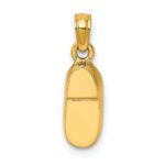 14K and White Rhodium 3-D Pink Enamel Baby Shoe Charm - Image 4