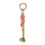 14K 3-D Pink Enameled Flamingo Charm - Image 2