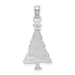 14K White Gold Enameled Green Christmas Tree with Red Star Charm - Image 4