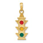 14K Red/Yellow/Green Enamel Traffic Signal Charm