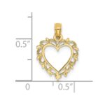 14K Heart with Lace Border Charm - Image 3