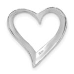 14K White Gold Large Floating Heart Chain Slide - Image 3