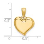 14K Polished Teardrop Heart Charm - Image 3