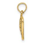 14K 2-D Filigree Heart with Flower Design Charm - Image 2