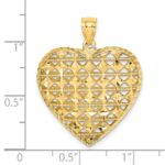 14K 3-D Filigree Diamond-cut Puffed Heart Pendant - Image 3