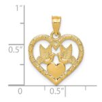 14K Doves In Heart Charm - Image 3