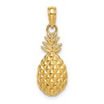 14K Textured Pineapple Charm