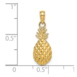 14K Textured Pineapple Charm - Image 3