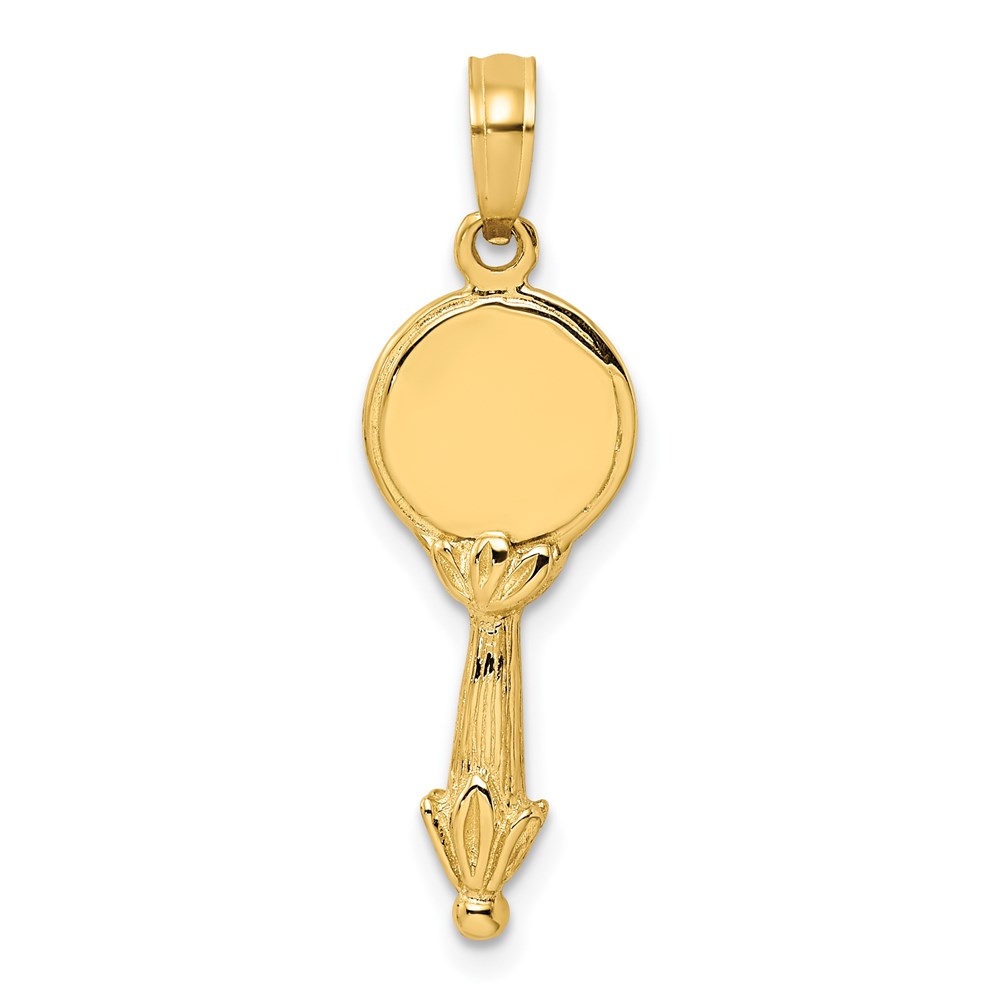 K7140.jpg 14K 3-D Hand Mirror Charm - Image 1
