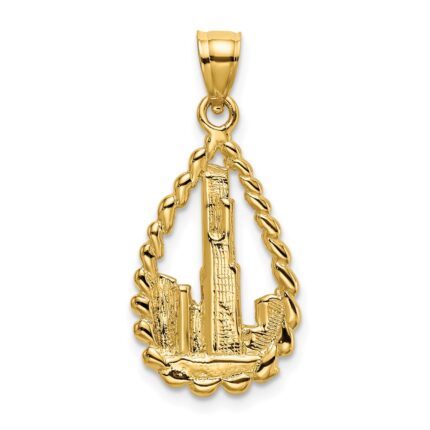 14K Chicago Skyline/Willis Tower Teardrop Charm