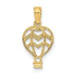 14K Cut-Out Flat Hot Air Balloon Charm