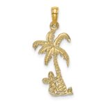14K Palm Tree with Cactus Charm