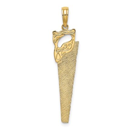 14K 3-D Flat Hand Saw Charm