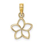 14k Cut-out Plumeria Flower Charm - Image 3