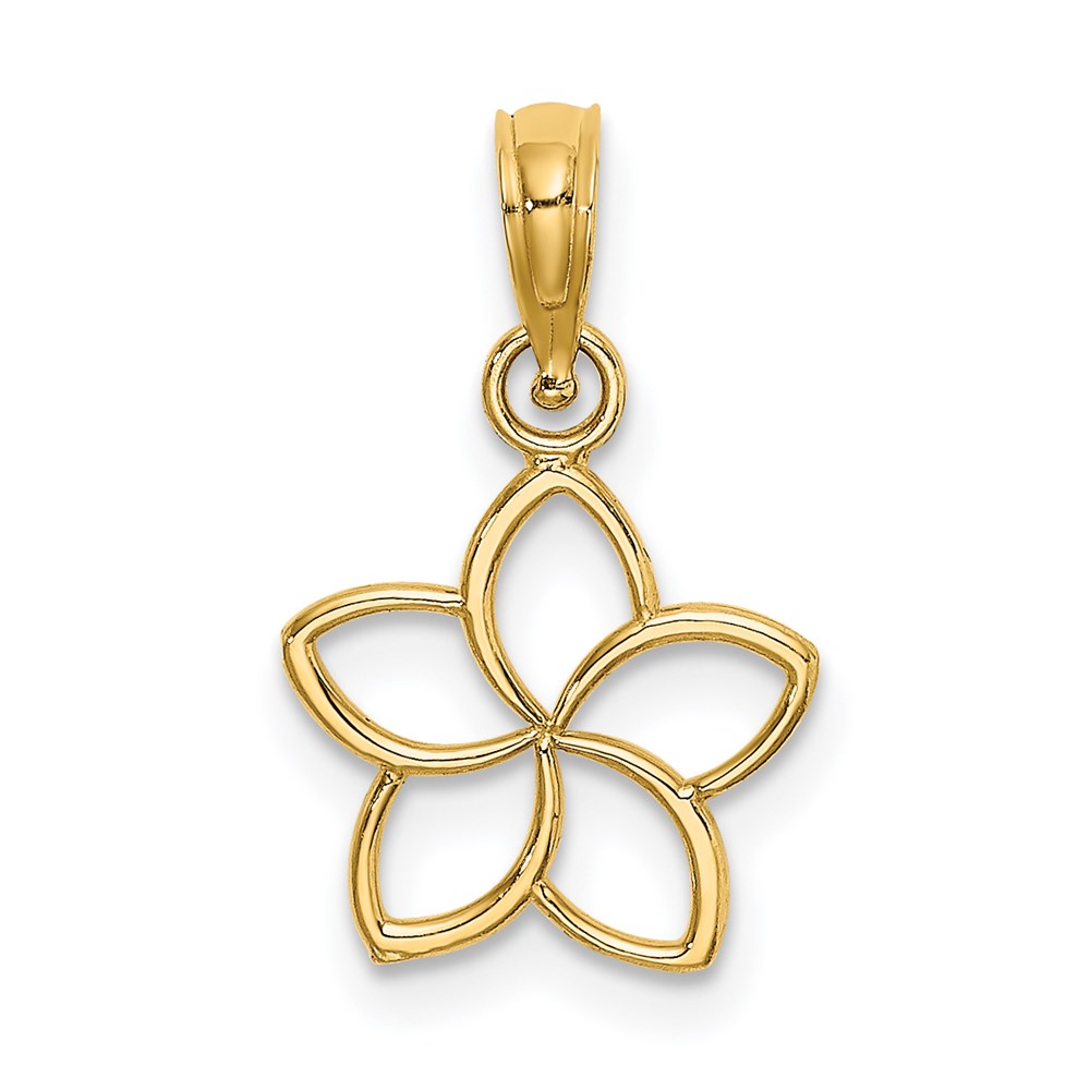 K7188.jpg 14k Cut-out Plumeria Flower Charm - Image 1
