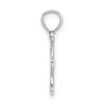 14K White Gold Cut-out Plumeria Flower Charm - Image 2