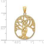 14K Tree of Life Twisted Tree in Oval Frame Pendant - Image 3