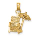 14K 3-D Beach Chair with Umbrella Charm - Image 4