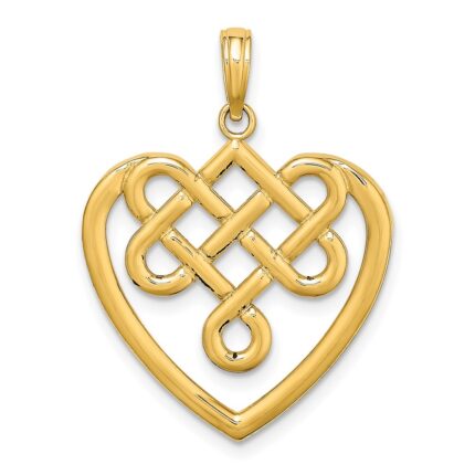 14K Large Celtic Knot Heart Charm