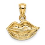 14K 2-D  Polished Lips Charm - Image 4