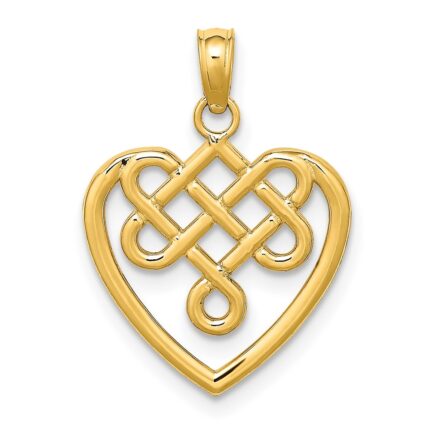 14K Small Celtic Knot Heart Charm