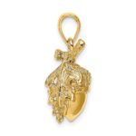14K 3-D Acorn with Leaf Pendant - Image 2