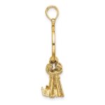 14K Moveable 3D I LOVE YOU  Key Chain Charm - Image 2