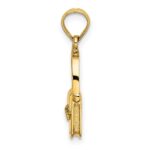 14K 3-D Polished Satchel Purse with Moveable Handle Charm - Image 2