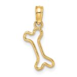 14K Cut-Out Polished Mini Dog Bone Charm - Image 4