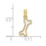 14K Cut-Out Polished Mini Dog Bone Charm - Image 3
