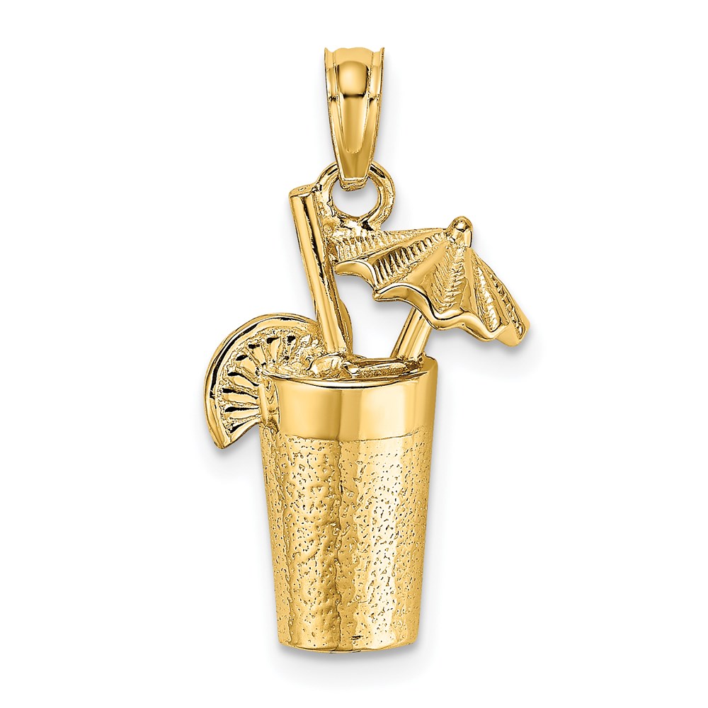 K7275.jpg 14K Cocktail Drink with Umbrella Charm - Image 1