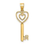 14K Key with Heart Sweet 16 Pendant