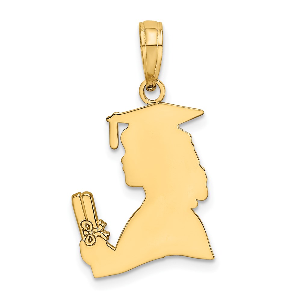 K7295.jpg 14K Polished Female Graduation Profile with Diploma Charm - Image 1