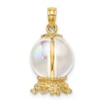 14K 3-D Crystal Ball Charm