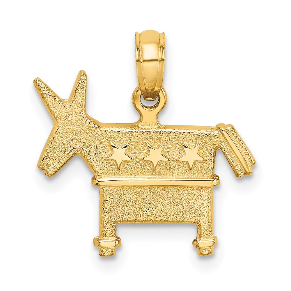 K7298.jpg 14K 3-D Textured Democratic Donkey Charm - Image 1