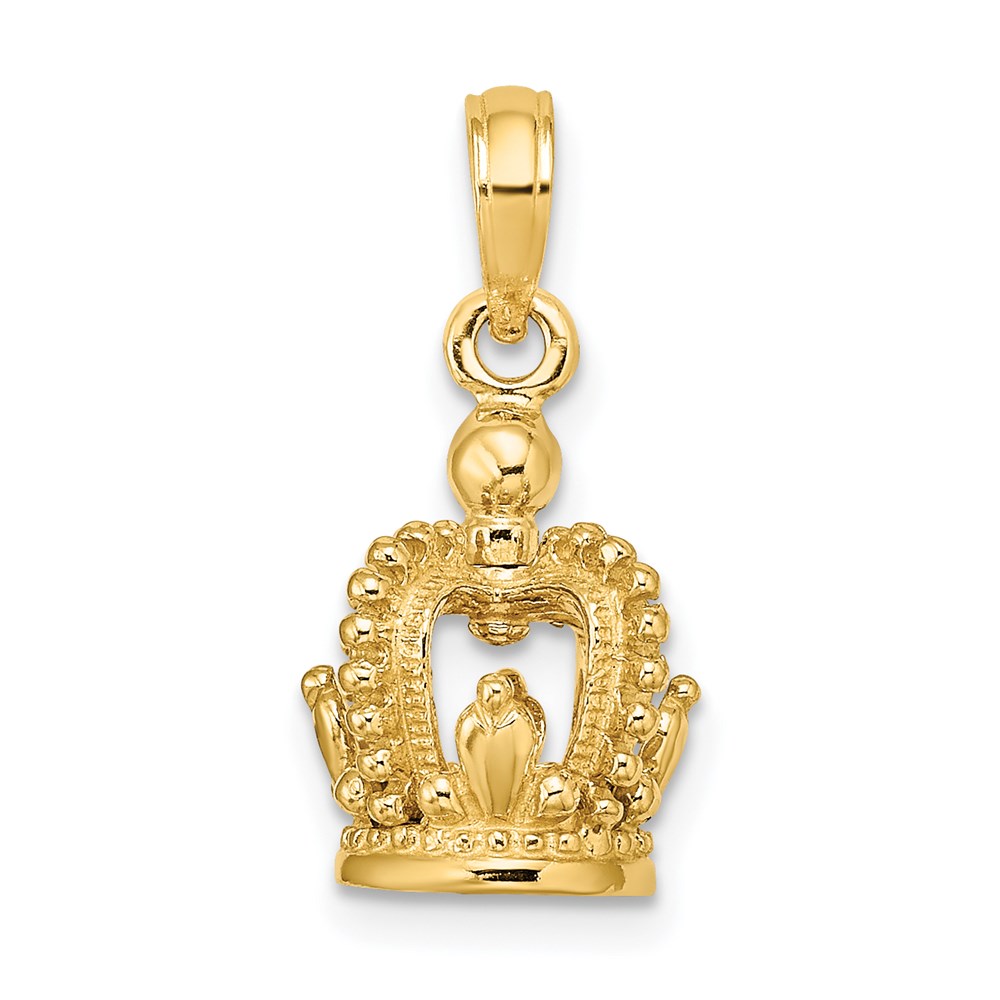 K7301.jpg 14K 3-D Polished Crown Charm - Image 1