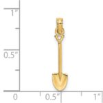 14K 3-D Polished Shovel Garden Tool Charm - Image 3