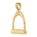 14K 3-D Polished Large Horse Stirrup Charm - Image 5