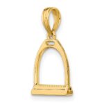 14K 3-D Polished Small Horse Stirrup Charm - Image 5