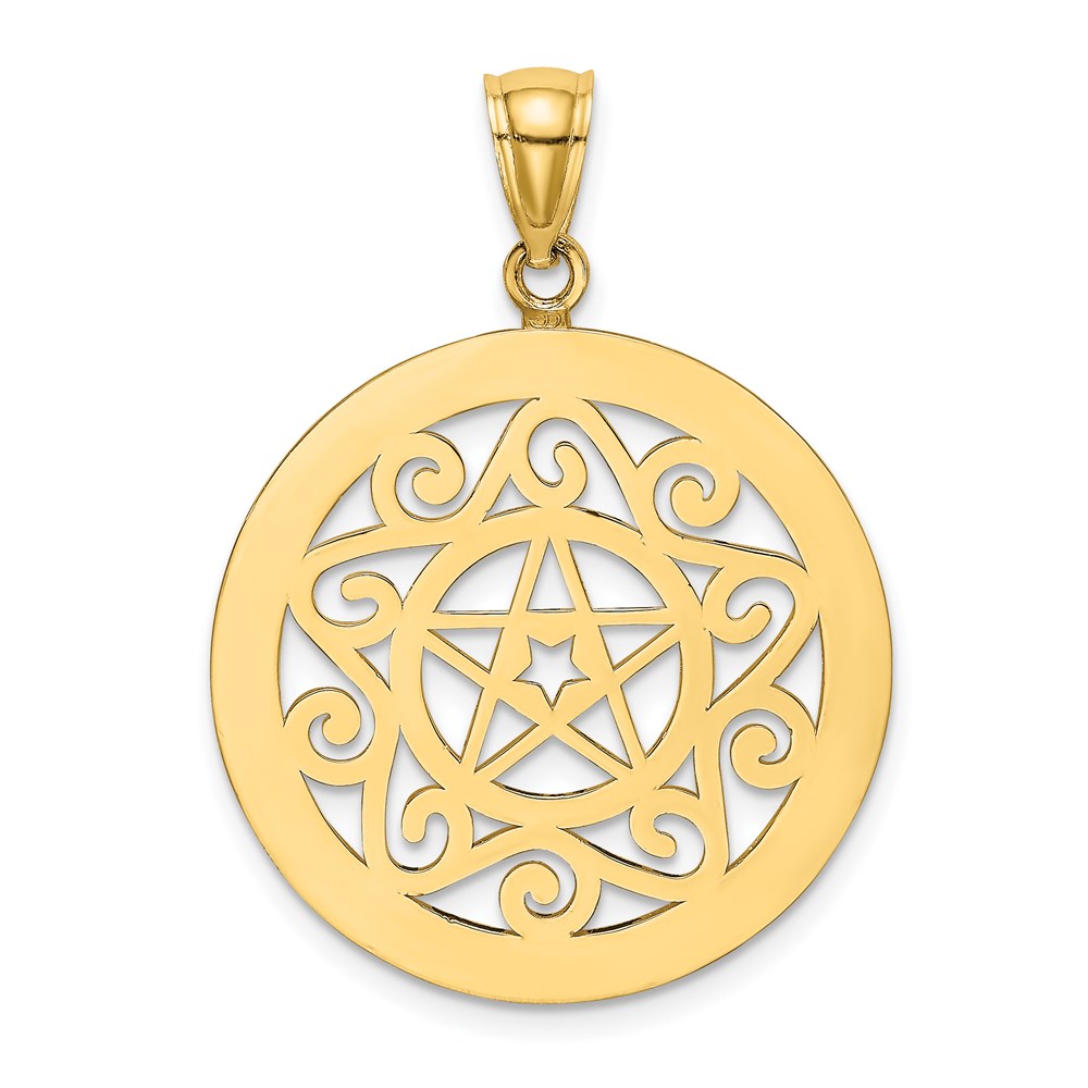 K7332.jpg 14K Tribal Star In Round Frame Charm - Image 1
