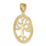 14K Large Tree Of Life In Round Frame Charm - Image 5