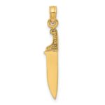 14K 3-D Polished Butcher Knife Charm - Image 4