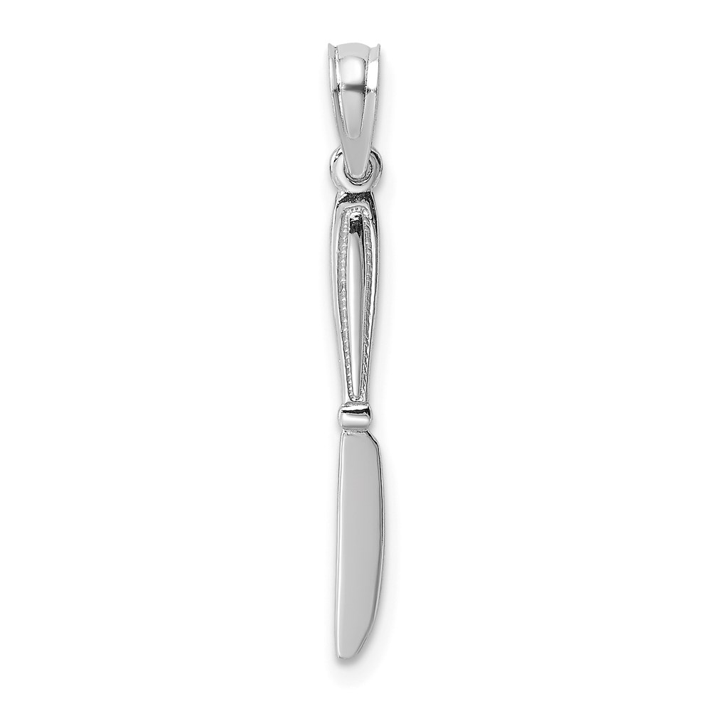K7344W.jpg 14K White Gold 3-D Polished Table Knife Charm - Image 1