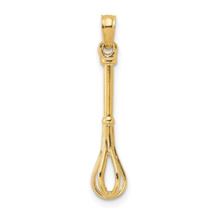 14K 3-D  Polished Whisk Charm