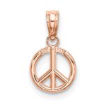 14K Rose Gold 3-D Peace Symbol Charm - Image 4