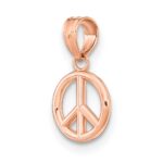 14K Rose Gold 3-D Peace Symbol Charm - Image 5